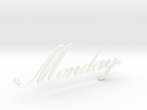 Weekday Pendants - Monday in White Processed Versatile Plastic