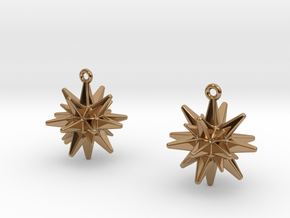 Christmas_Star Earrings  in Polished Brass