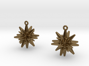 Christmas_Star Earrings  in Polished Bronze