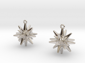 Christmas_Star Earrings  in Rhodium Plated Brass