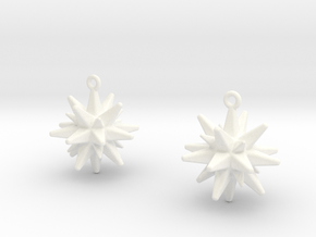 Christmas_Star Earrings  in White Processed Versatile Plastic