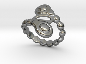 Spiral Bubbles Ring 15 - Italian Size 15 in Fine Detail Polished Silver