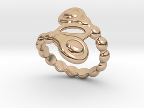 Spiral Bubbles Ring 15 - Italian Size 15 in 14k Rose Gold Plated Brass