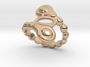 Spiral Bubbles Ring 16 - Italian Size 16 in 14k Rose Gold Plated Brass