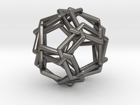 0460 Woven Icosidodecahedron (U24) in Polished Nickel Steel