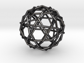 0461 Woven Truncated Icosahedron (U25) in Polished and Bronzed Black Steel