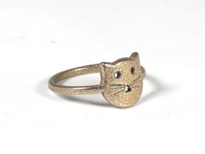 Meow Ring (Size 8) in Polished Bronzed Silver Steel