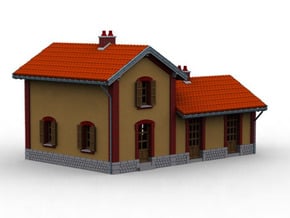 NGH11 Small train station in Tan Fine Detail Plastic