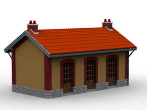 NGH21 Small train station in Tan Fine Detail Plastic