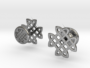 CELTIC KNOT CUFFLINKS in Fine Detail Polished Silver
