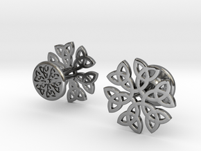 CELTIC KNOT CUFFLINKS 021116 in Fine Detail Polished Silver