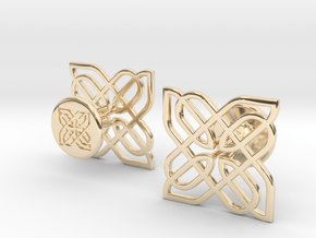 CELTIC KNOT CUFFLINKS 021216 in 14K Yellow Gold