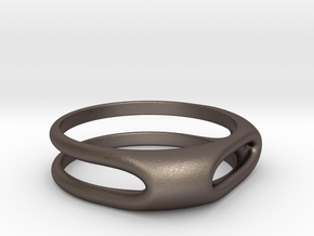 Nested Rings: Middle Ring (Size 10) in Polished Bronzed Silver Steel