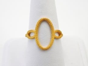 Oval Looped Ring - US Size 09 in Polished Gold Steel