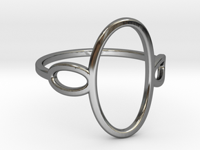 Oval Looped Ring - US Size 09 in Fine Detail Polished Silver
