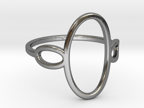 Oval Looped Ring - US Size 09 in Polished Silver