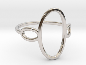 Oval Looped Ring - US Size 09 in Platinum