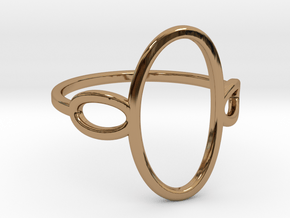 Oval Looped Ring - US Size 09 in Polished Brass