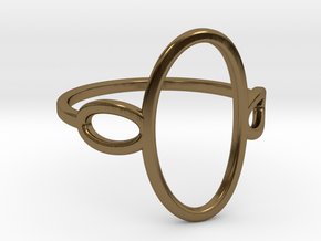 Oval Looped Ring - US Size 09 in Polished Bronze