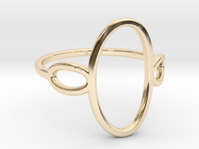 Oval Looped Ring - US Size 09 in 14k Gold Plated Brass