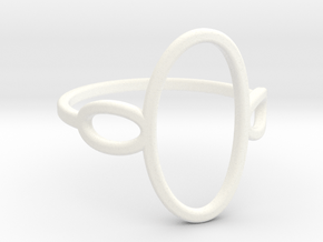 Oval Looped Ring - US Size 09 in White Processed Versatile Plastic