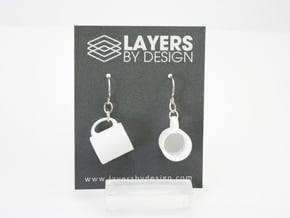 Mug Earrings in White Processed Versatile Plastic