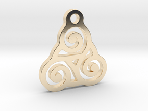 Triskelion Pendant 03 in 14k Gold Plated Brass