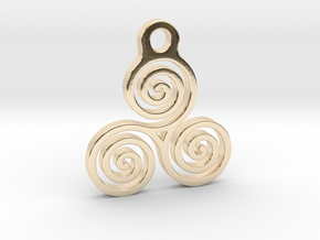 Triskelion Pendant 05 in 14k Gold Plated Brass