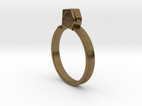 Tape Measure Ring - US Size 09.5 in Polished Bronze