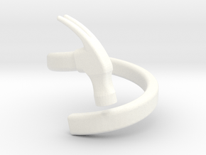 Hammer Ring - US Size 09.5 in White Processed Versatile Plastic
