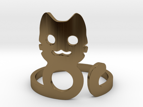 Meow Ring in Polished Bronze