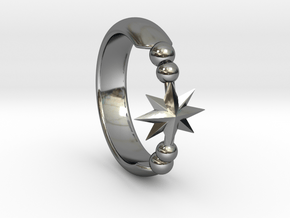 Ring of Star 14.1mm in Fine Detail Polished Silver