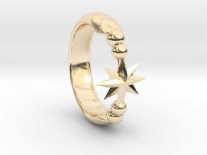 Ring of Star 14.1mm in 14k Gold Plated Brass