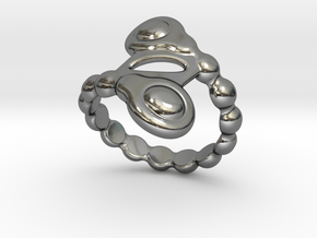 Spiral Bubbles Ring 18 - Italian Size 18 in Fine Detail Polished Silver