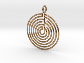mystery little labyrinth Pendant in Polished Brass
