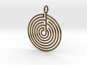mystery little labyrinth Pendant in Polished Bronze