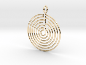 mystery little labyrinth Pendant in 14k Gold Plated Brass