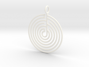 mystery little labyrinth Pendant in White Processed Versatile Plastic