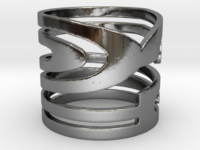  NUMBER 2 RING Size 7 in Fine Detail Polished Silver