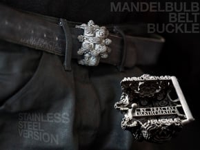 MANDELBULB BELT BUCKLE - Steel Version in Polished Bronzed Silver Steel