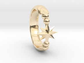 Ring of Star 14.5mm in 14k Gold Plated Brass