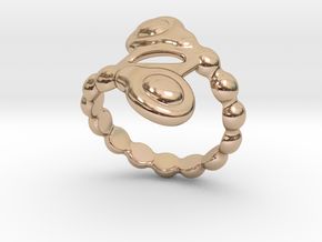 Spiral Bubbles Ring 19 - Italian Size 19 in 14k Rose Gold Plated Brass
