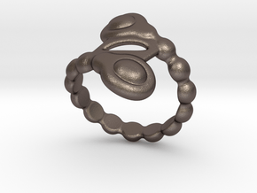 Spiral Bubbles Ring 19 - Italian Size 19 in Polished Bronzed Silver Steel