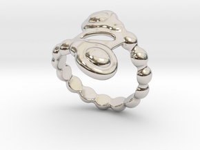 Spiral Bubbles Ring 20 - Italian Size 20 in Platinum