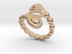 Spiral Bubbles Ring 20 - Italian Size 20 in 14k Rose Gold Plated Brass