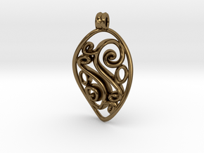 Swirl Pendant in Polished Bronze