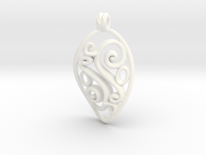 Swirl Pendant in White Processed Versatile Plastic