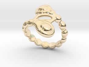 Spiral Bubbles Ring 21 - Italian Size 21 in 14K Yellow Gold