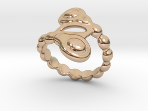 Spiral Bubbles Ring 21 - Italian Size 21 in 14k Rose Gold Plated Brass