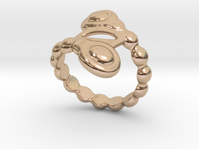 Spiral Bubbles Ring 22 - Italian Size 22 in 14k Rose Gold Plated Brass